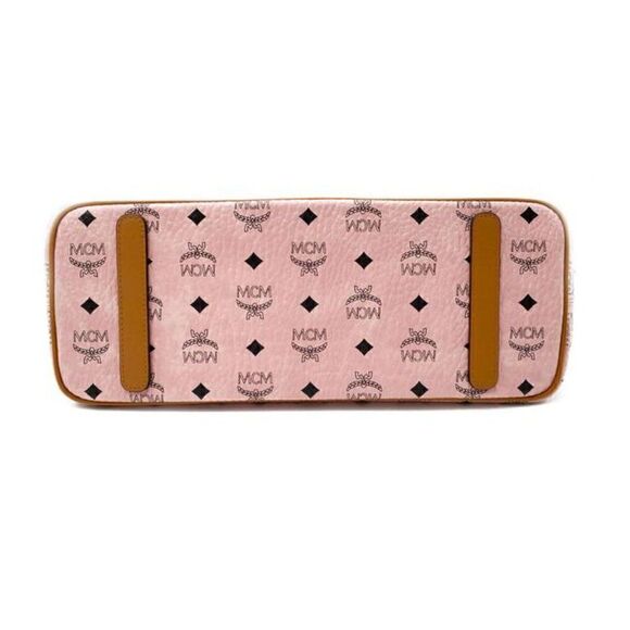 MCM Anya Pink Monogram Visetos Canvas Medium Shopper Tote - Picture 7 of 10